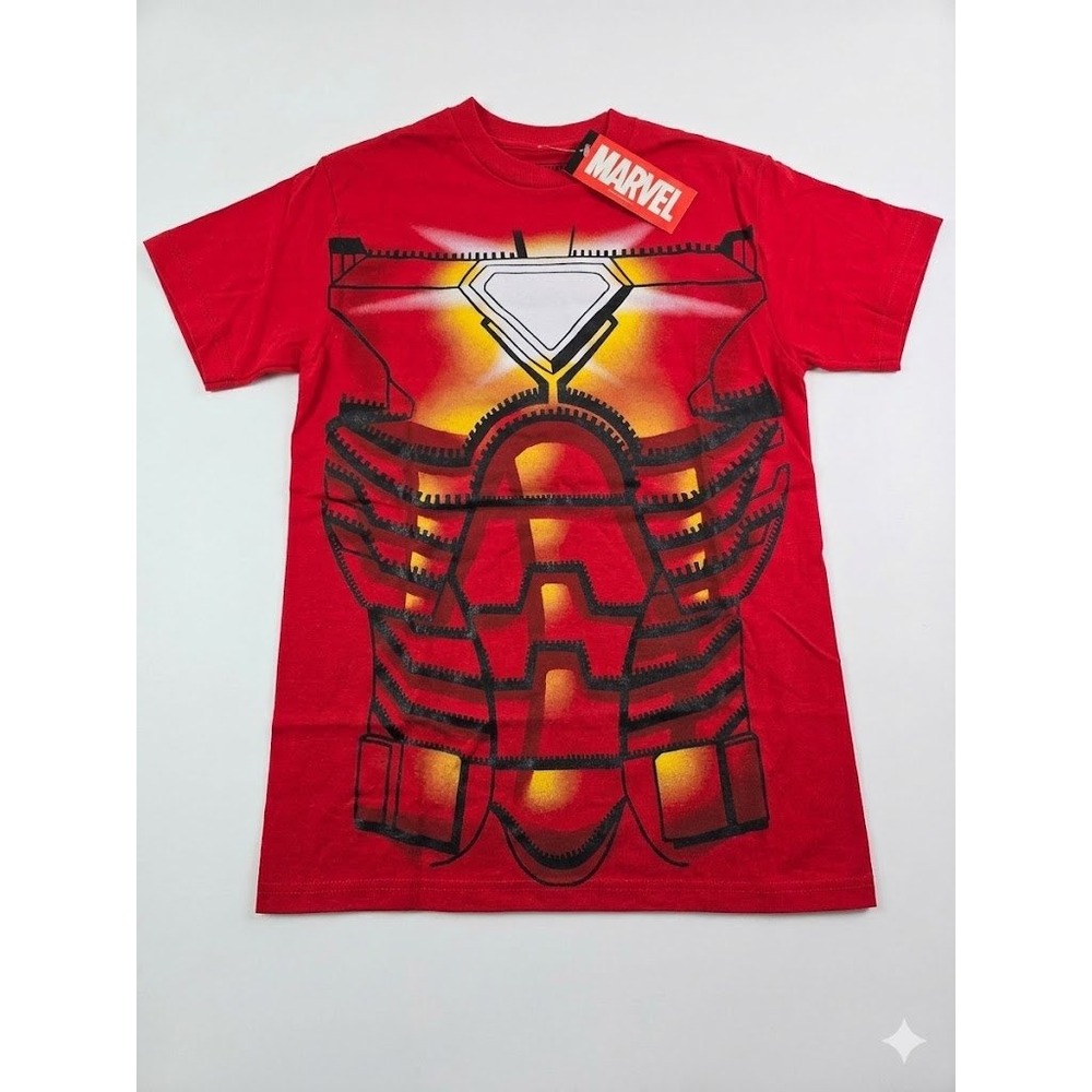 Marvel Iron Man Suit Graphic T-Shirt Red Short Sleeve Crewneck Superhero